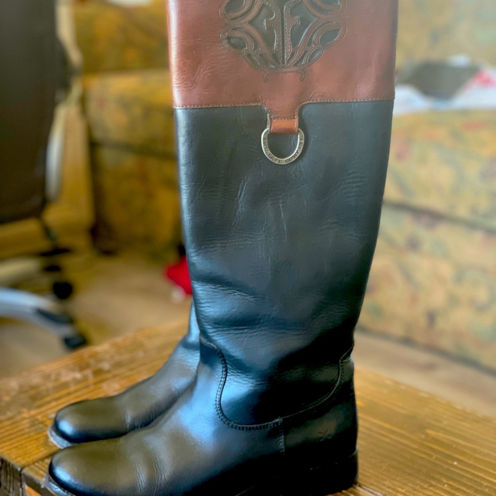 FRYE two toned Riding Boots